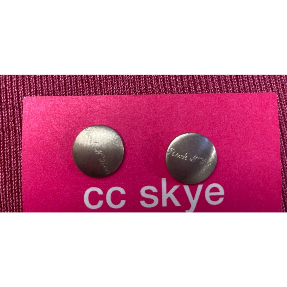 Vintage Y2K Earrings 2000s CC Skye Sterling Silver Rock N' Roll Button Pierced